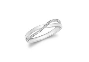 【送料無料】ネックレス　ホワイトゴールドクロスリング9ct white gold crossover ring｜hokushin