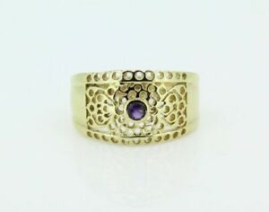 【送料無料】ネックレス　イエローゴールドアメジストジプシーリング9ct yellow gold amethyst gypsy ring 38,337円