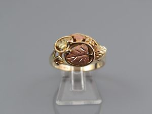 【送料無料】ネックレス　ヴィンテージローズイエローゴールドリーフリングvintage 10ct rose amp; yellow gold vine amp; leaf ring 1994