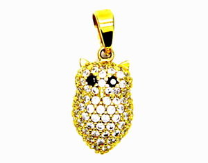 【送料無料】ネックレス　イエローゴールドペンダントフクロウyellow gold pendant 18kt 7501000 owl