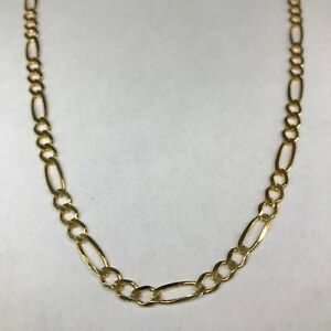 【送料無料】ネックレス　ソリッドイエローゴールドフィガロネックレス