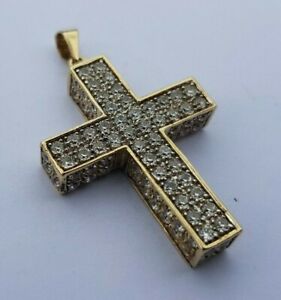 【送料無料】ネックレス　ゴールドクロスペンダントstunning 9ct gold cross pendant with cz stones 38,337円