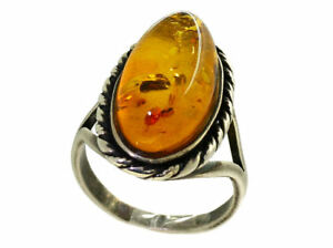 【送料無料】ネックレス　カボションオーバルオレンジシルバーリング470cts cabochon oval amber ring set in silver