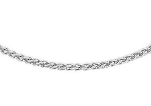 【送料無料】ネックレス　ホワイトゴールドチェーン9ct white gold spiga chain 51cm20