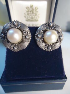 【送料無料】ネックレス　ビンテージシルバーイヤリングミントsublime vintage 19401950s 8mm cultured pearl amp; silver clip earrings 2cm nr mint