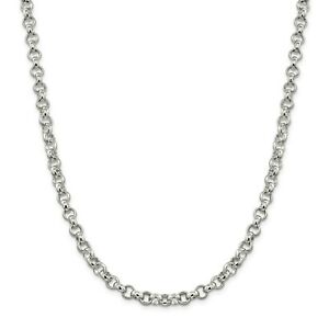 【送料無料】ネックレス　スターリングシルバーソリッドリンクチェーンロブスタークラスプsterling silver solid 675mm polished rolo link chain w lobster clasp 16 24
