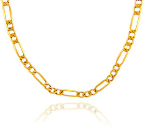 【送料無料】ネックレス　フィガロゴールドチェーンロブスタークラスプアメリカ10k hollow figaro gold chain lobster claw clasp 324 mm made in usa