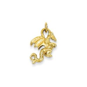 【送料無料】ネックレス　イエローゴールドソリッドドラゴンペンダント14k yellow gold polished 3 dimensional solid dragon charm pendant｜hokushin