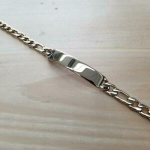 【送料無料】ネックレス　タグフィガロメンズリンクブレスレットホワイトゴールド14k white gold over 925 silver engravable name tag figaro mens link 8 bracelet 38,337円