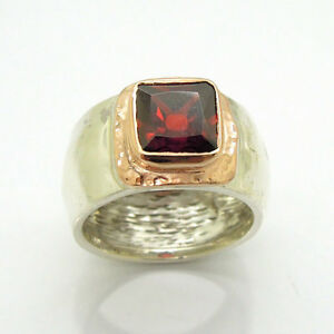 【送料無料】ネックレス　ハダルデザイナーｋゴールドスターリングシルバーガーネットリングハンドメイドhadar designers 9k gold sterling silver garnet ring 6,7,8,9,95 handmade i r80