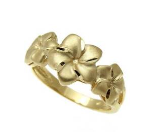【送料無料】ネックレス　ソリッドｋイエローゴールドハワイアンプルメリアリングsolid 14k yellow gold hawaiian 7mm9mm7mm plumeria flower ring 38,337円