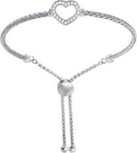 【送料無料】ネックレス　シャルルガルニエソフィースターリングシルバーブレスレットボロカットアウトハートcharles garnier sophie 9 sterling silver bolo bracelet w cz cutout heart