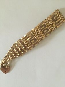 【送料無料】ネックレス　イエローゴールドバーゲートブレスレットc1152 a 9ct yellow gold 5 bar gate bracelet｜hokushin