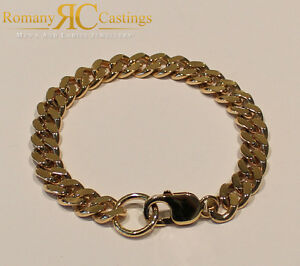 【送料無料】ネックレス　リンクスターリングシルバーゴールドローインチブレスレットflat curb link 85 inches bracelet in 925 sterling silver 33g 9ct gold dipped