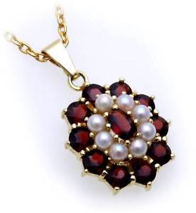 【送料無料】ネックレス　ペンダントゴールドガーネットペンダントイエローゴールドpendant mgranat cultured pearls gold 333 garnet pendant yellow gold｜hokushin