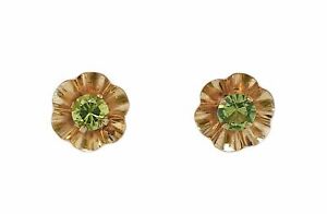 【送料無料】ネックレス イエローゴールドレトロペリドットスタッドイヤリング10k yellow gold retro peridot stud earrings