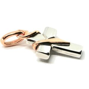 【送料無料】ネックレス　cross pendant white gold and pink18k750bicolor crucifix made in italycross pendant white gold and pink 18k 750 bicolor cru 45,370円