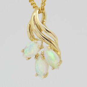 【送料無料】ネックレス　ソリッドオーストラリアオパールペンダントｋイエローゴールドnatural solid australian white light opal crystal pendant 18ct 18k yellow gold｜hokushin