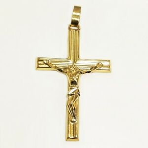 【送料無料】ネックレス　unoaerreイタリア9ct9ktlargeペンダント9ct 9kt gold large crucifix pendant high quality made in italy by unoaerre