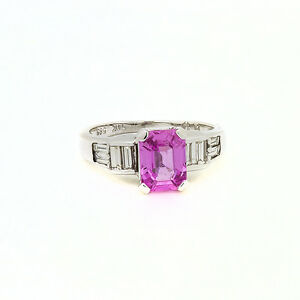 【送料無料】ネックレス　ｋホワイトゴールドピンクサファイアリングサイズ14k white gold pink sapphire gemstone ring size 4｜hokushin