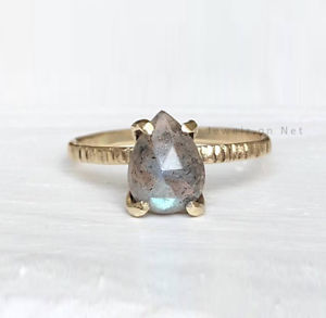 【送料無料】ネックレス ハンドメイドリングkイエローゴールドジュエリーサイズnatural labradorite gemstone handmade ring 14k yellow gold jewelry size 39 us