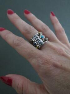 【送料無料】ネックレス　ビンテージリングラピスラズリコーラルターコイズvintage silver modernist ring lapis lazuli coral turquoise