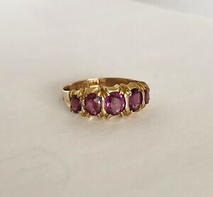 【送料無料】ネックレス　レディースアンティークビクトリアンゴールドアメジストガラスリングチェスターladies antique victorian 9ct gold amethyst glass 5 stone ring chester 1899