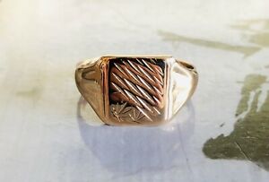 【送料無料】ネックレス　ゴールドマシン9ct gold fancy patterned square signet ring vm129 40,937円