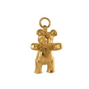 【送料無料】ネックレス　ゴールドソリッドテディlarge 9ct gold 3d solid teddy charm bear｜hokushin
