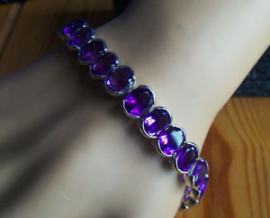 【送料無料】ネックレス　スターリングシルバーアメジストブレスレットsterling silver amethyst bracelet