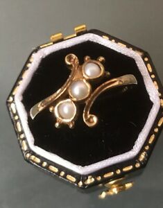 【送料無料】ネックレス　リングサイズn21gヴィンテージ9ctwomens vintage 9ct gold pearl ring size n weight 21g quality pearls stamped