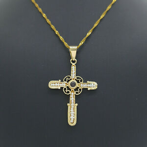 【送料無料】ネックレス　ペンダント18ct75018kイェローゴールドガーネットクロスペンダントladies pendant 18ct 750, 18k yellow gold pearl garnet cross pendant