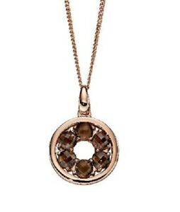【送料無料】ネックレス　ローズゴールドペンダントスモーキークオーツサークルペンダントチェーン9ct rose gold pendant smokey quartz circle pendant amp; chain gp2089ygn219
