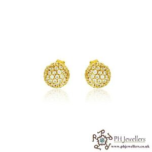 【送料無料】ネックレス　イエローゴールドボールピアス22ct 916 yellow gold ball earring cz se65