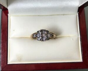 【送料無料】ネックレス　9ctアメジストリング23gサイズpwomens 9ct gold quality amethyst ring hallmarked weight 23g size p stamped
