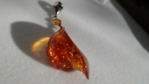 【送料無料】ネックレス　スターリング925ペンダントgenuine polish irregular shaped pendant on sterling silver 925