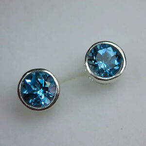 【送料無料】ネックレス　ロンドントパーズ9259ct14k18kホワイトゴールドピアスイヤリングnatural london blue topaz 925 silver 9ct 14k 18k yellow white gold stud earrings