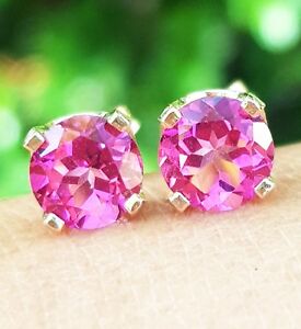 【送料無料】ネックレス　ピンクトパーズｋｋｔソリッドホワイトゴールドスタッドイヤリング180ct genuine pink topaz 14k 14kt solid white gold studs earrings free shipping