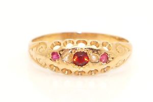 【送料無料】ネックレス　アンティークビクトリアゴールドガーネットルビーシードパールリングサイズantique victorian 18ct gold garnet, ruby amp; seed pearl ring, size m