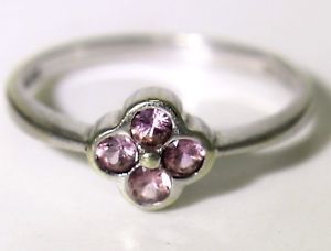 【送料無料】ネックレス　ピンクサファイアquatrerefoil 9ctホワイトゴールドサイズm￣614stunning pink sapphire quatrerefoil 9ct white gold ring size m ~6 14｜hokushin