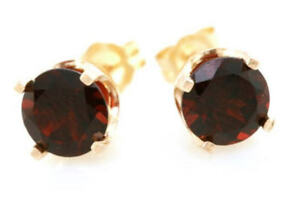 【送料無料】ネックレス　ガーネットラウンドｋｋｔイエローゴールドスタッドイヤリング150ct genuine garnet round 14k 14kt yellow gold studs earrings free shipping