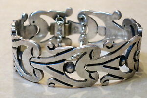 【送料無料】ネックレス　タスコメキシコスターリングシルバーブレスレットbeautiful taxco mexican heavy sterling silver bracelet 7053g