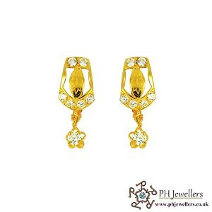 【送料無料】ネックレス　イヤリングイエローゴールドクリップ22ct 916 yellow gold clip on earring cz ce22 40,287円