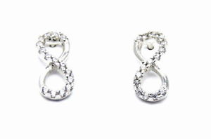 【送料無料】ネックレス　ホワイトゴールドイヤリングミニwhite gold earrings 18kt infinity mini lobe｜hokushin