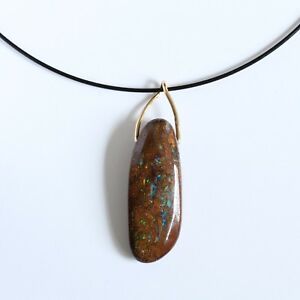 【送料無料】ネックレス　ｋイエローゴールドオーストラリアボルダーオパールペンダント18ct 18k yellow gold natural solid 34ct boulder opal pendant made in australia