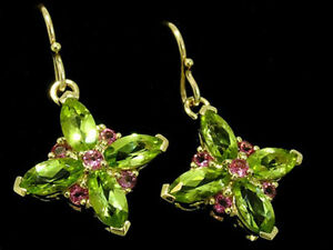 【送料無料】ネックレス　ソリッドゴールドペリドットピンクサファイアイヤリングep017 stunning solid 9ct gold natural peridot amp; pink sapphire earrings 40,287円