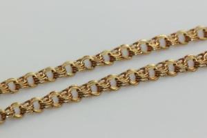 【送料無料】ネックレス　ヴィンテージｋゴールドブレスレットダブルリンクインチグラムキッズブレスレットvintage 14k gold charm bracelet double links 7 inch long 53 grams kids bracelet