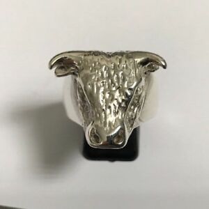 【送料無料】ネックレス　シルバーメンズウィメンズブルリングシルバーリングサイズsilver menswomens detailed bull ring silver stamped ring size w weight 2751g