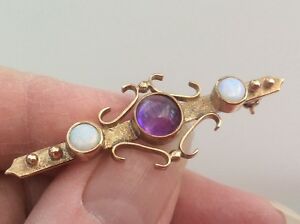 【送料無料】ネックレス　ビクトリアアメジストオパールブローチbeautiful exceptional victorian large 15ct cabachon amethyst and opal brooch