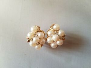 【送料無料】ネックレス　パールｋｔゴールドイヤリングクラスタリアルpearl amp; 14kt gold womens earrings cluster fine jewelry real gift 98g